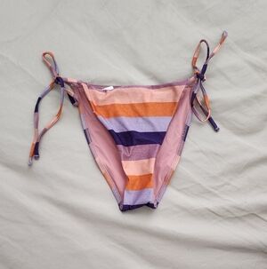 Gottex Women's Luma Vacy Shine Side Tie Swim Bikini Bottom In Purple Ora Size 10